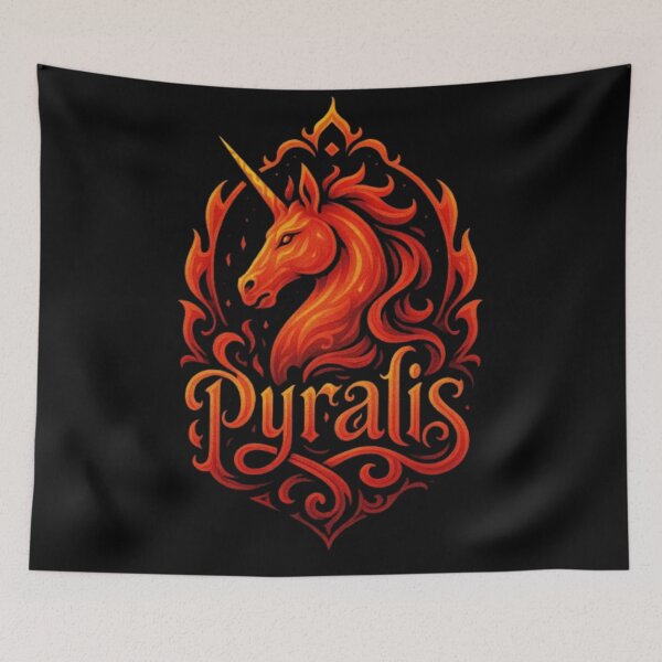 Item preview,  Pyralis The Fire Unicorn, Fantasy Unicorn Design, Flame Unicorn Art, Mythical Creature, Magical Fire Unicorn Design designed and sold by Typologystudios.