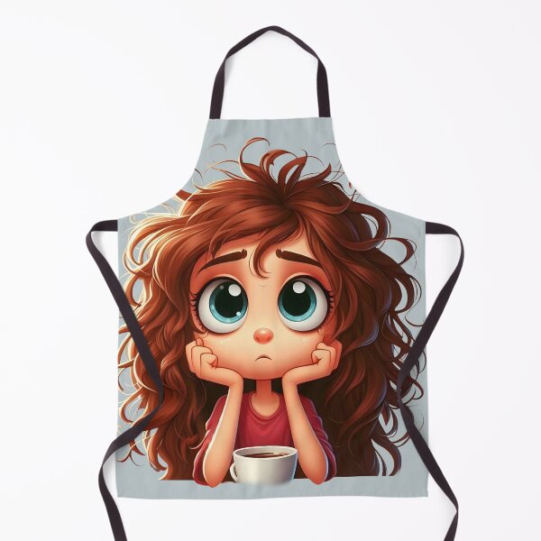 Item preview, Cute Sleepy Girl With Coffee – Adorable Cartoon Illustration designed and sold by AbeiiStore.