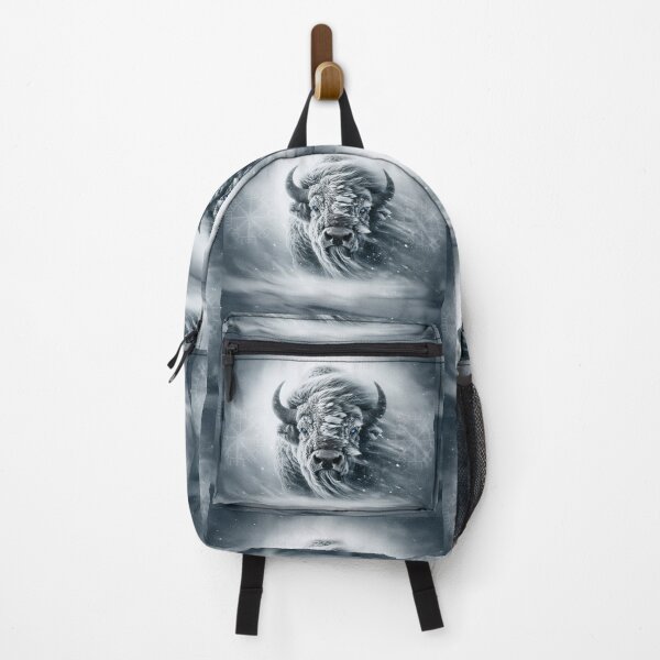 Item preview, Frostborn Buffalo Spirit – Nordic Bison Winter Storm Fantasy Art designed and sold by artistwill.