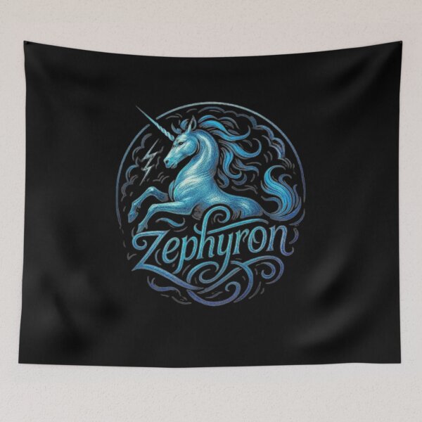 Item preview, Zephyron The Wind Unicorn, Fantasy Unicorn Design, Air Element Unicorn, Magical Sky Unicorn, Mythical Creature Art designed and sold by Typologystudios.