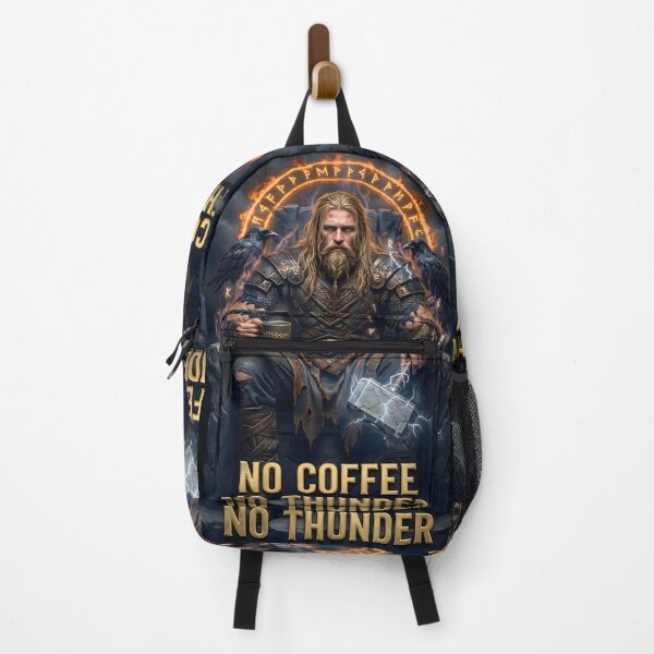Item preview, No Coffee No Thunder – Funny Thor Viking Coffee Shirt designed and sold by Runes & Embers .