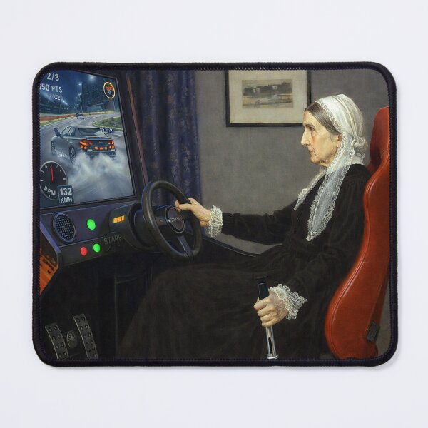 Item preview, Drifting Whistler's Mother - Inspired by James McNeill Whistler (1834-1903), Showcasing a Victorian Icon in Full Drift Mode.  designed and sold by TheArtsyFrogs.