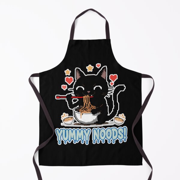 Item preview, Yummy Noods! Black Cat Ramen Pixel Art Cartoon designed and sold by Taridesign.