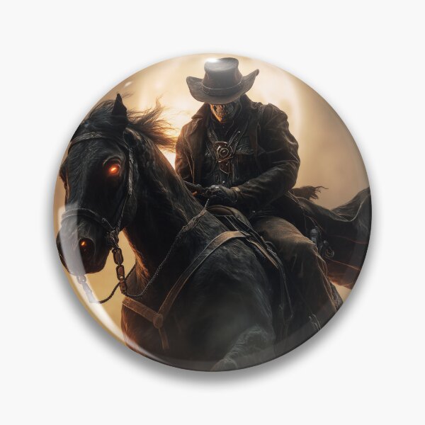 Item preview, Dark Rider of the Full Moon | Skeleton Cowboy on Black Horse designed and sold by rocknrollstyles.