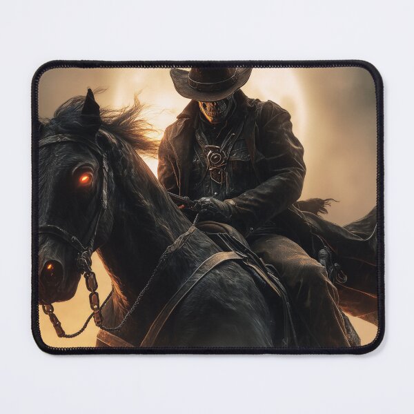 Item preview, Dark Rider of the Full Moon | Skeleton Cowboy on Black Horse designed and sold by rocknrollstyles.