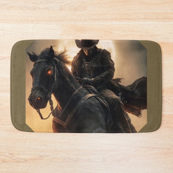Item preview, Dark Rider of the Full Moon | Skeleton Cowboy on Black Horse designed and sold by rocknrollstyles.