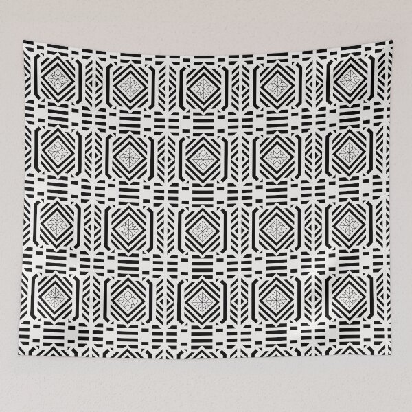 Item preview, Geometric Monochrome Pattern ADG P25.P01.093 designed and sold by Space & Care - Art Deco GeoMetrica.
