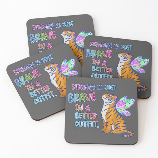 Item preview, Strange Is Just Brave In A Better Outfit Butterfly Tiger designed and sold by Ink & Kind Studio.