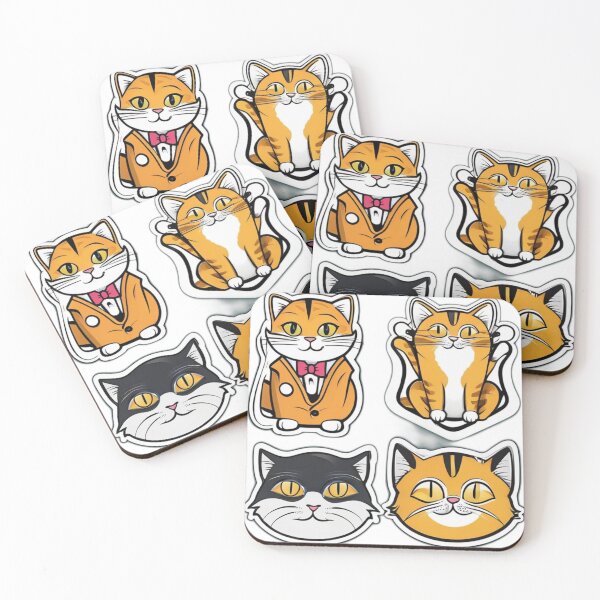 Item preview, Kawaii Cat Sticker Pack – Cute Cartoon Cats Bundle | Funny Kitty Aesthetic Stickers for Cat Lovers designed and sold by Bad7Wear.