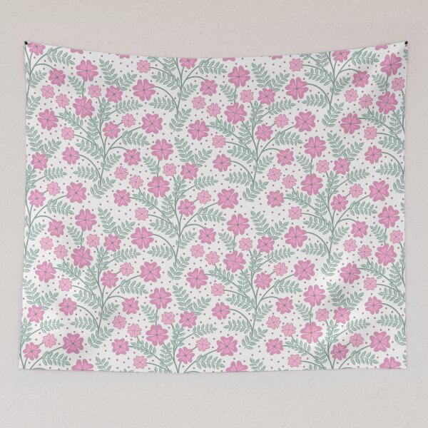 Item preview, Shamrock flowers in pink shades on white designed and sold by MarySchwindt.