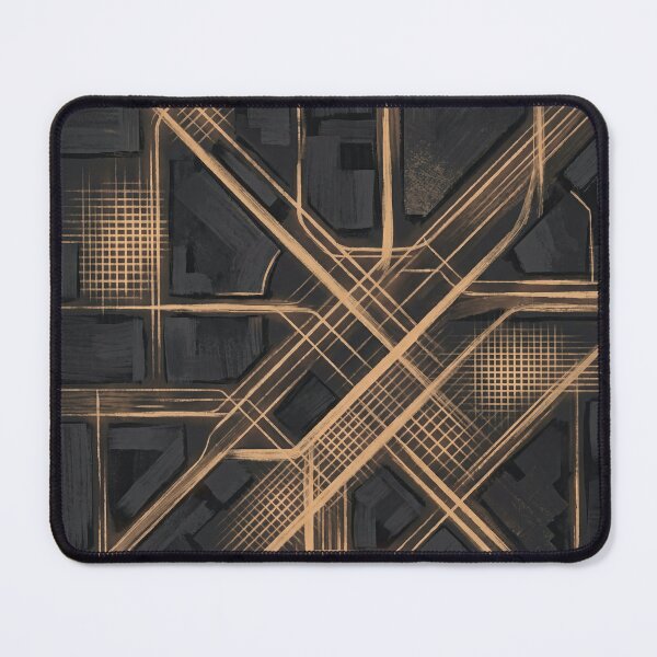 Item preview, Golden City Grid — Abstract Urban Map Art Print designed and sold by Printpix.