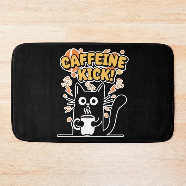 Item preview, Caffeine Kick! Black Cat Coffee Funny Energy Cartoon designed and sold by Taridesign.