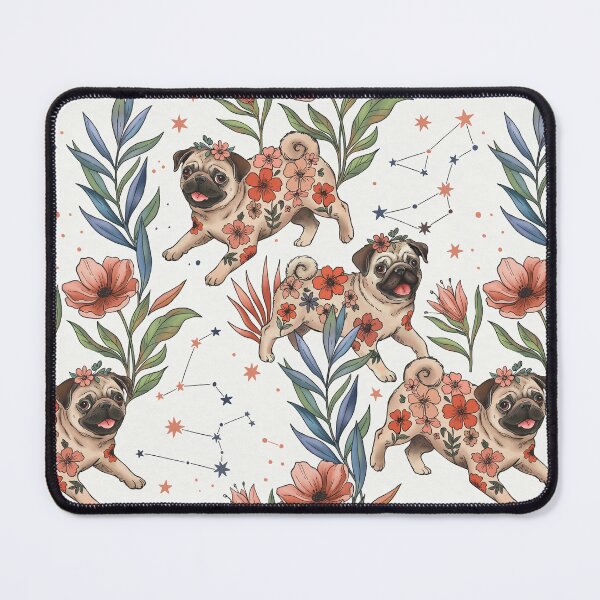 Item preview, Floral Pug Garden designed and sold by mmartabc.