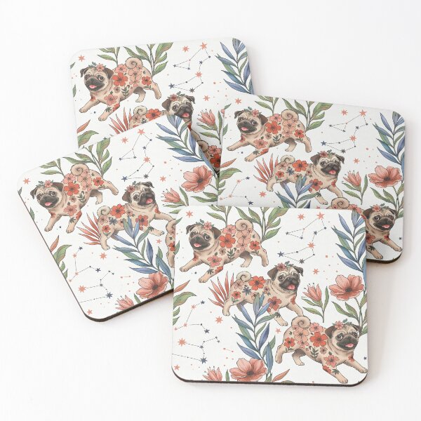 Item preview, Floral Pug Garden designed and sold by mmartabc.
