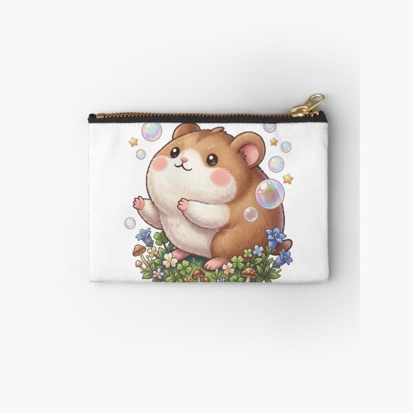 Item preview, Title and Metadata Title: Cute Fluffy Hamster in Magical Garden with Iridescent Bubbles designed and sold by Stickivo.