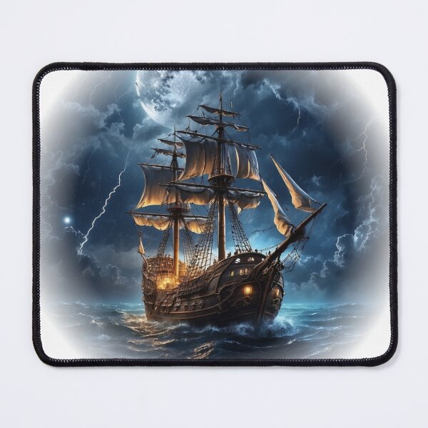 Item preview, A Pirate Ship in the Thunderstorm designed and sold by flashARTstudio.