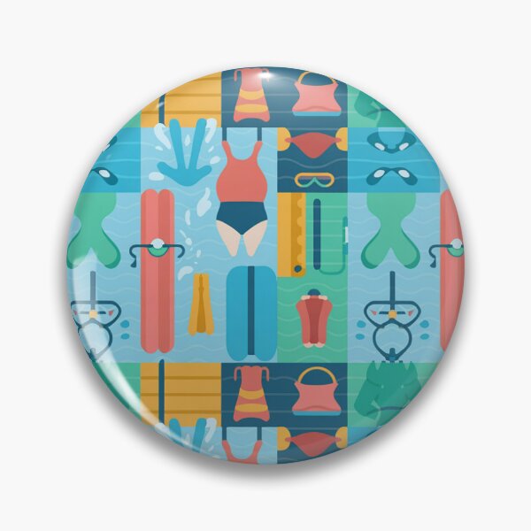Item preview, Vibrant Swimming Pool Seamless Pattern – Swimsuits, Snorkels & Pool Toys designed and sold by Midnight Veil Designs.