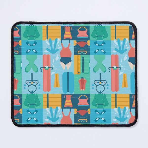 Item preview, Vibrant Swimming Pool Seamless Pattern – Swimsuits, Snorkels & Pool Toys designed and sold by Midnight Veil Designs.