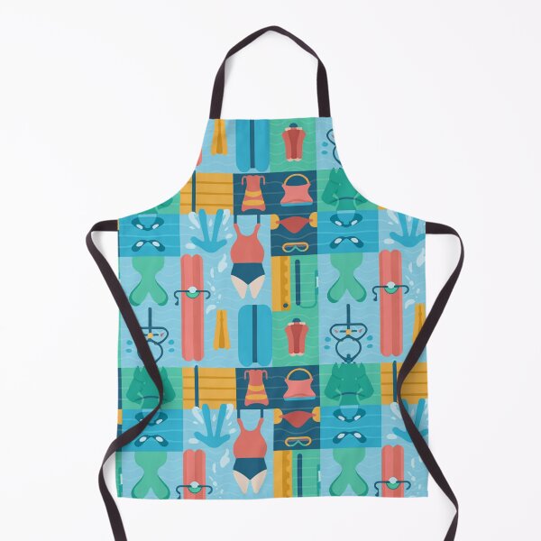 Item preview, Vibrant Swimming Pool Seamless Pattern – Swimsuits, Snorkels & Pool Toys designed and sold by Midnight Veil Designs.