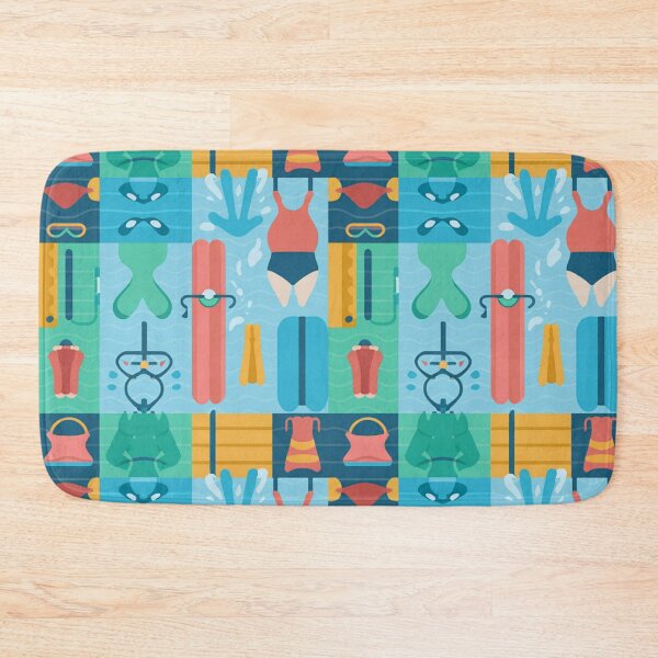 Item preview, Vibrant Swimming Pool Seamless Pattern – Swimsuits, Snorkels & Pool Toys designed and sold by Midnight Veil Designs.