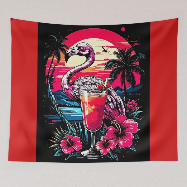 Item preview, A tropical landscape and flamingo designed and sold by Creative Visualize.