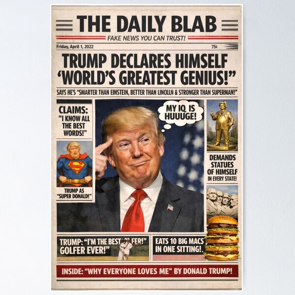Item preview, Trump Newspaper Spoof Funny Merch by Politica UK designed and sold by Tale Teller Club.