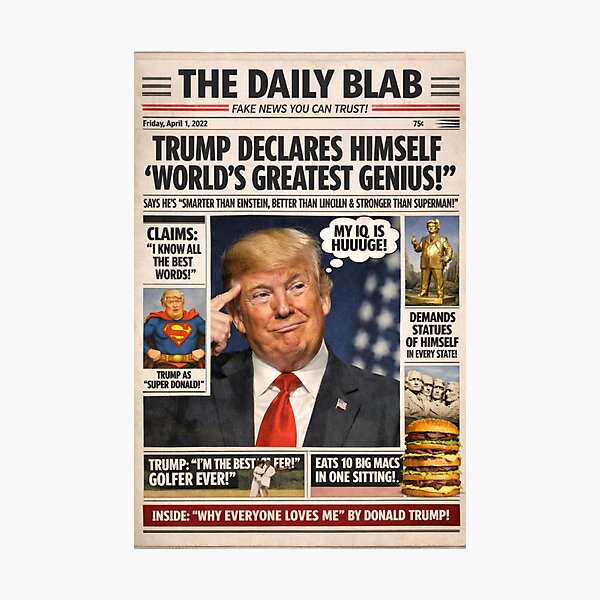 Item preview, Trump Newspaper Spoof Funny Merch by Politica UK designed and sold by Tale Teller Club.