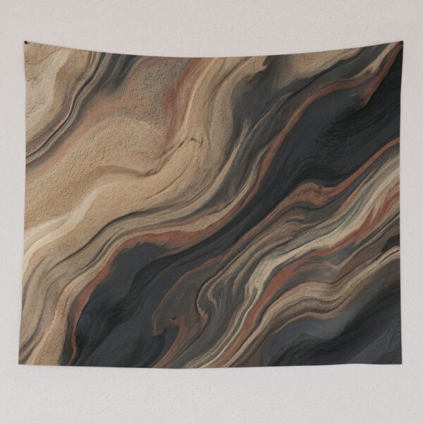 Item preview, Abstract Layered Rock Formation – Earthy Sedimentary Pattern Art Print designed and sold by Printpix.