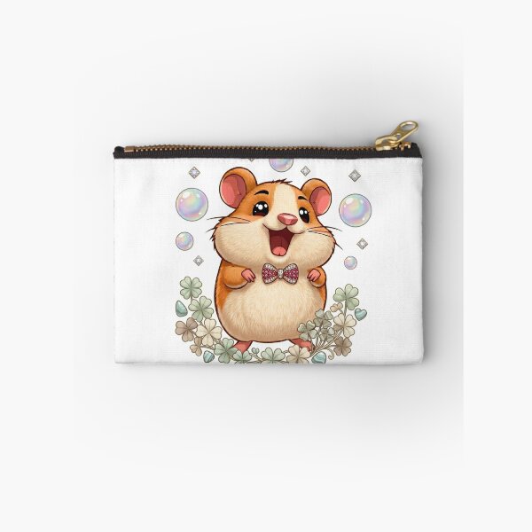 Item preview, Happy Dapper Hamster with Jewel Bowtie and Iridescent Bubbles designed and sold by Stickivo.