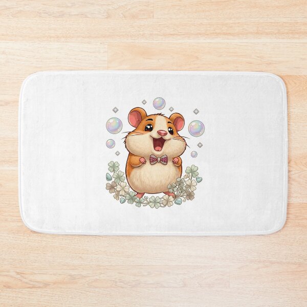 Item preview, Happy Dapper Hamster with Jewel Bowtie and Iridescent Bubbles designed and sold by Stickivo.
