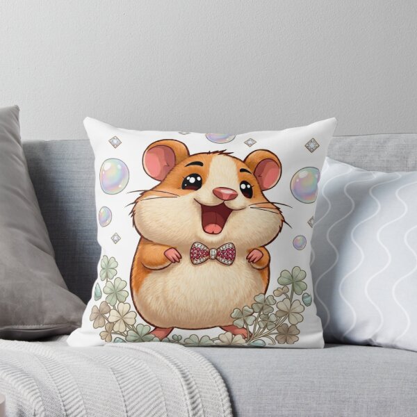 Item preview, Happy Dapper Hamster with Jewel Bowtie and Iridescent Bubbles designed and sold by Stickivo.