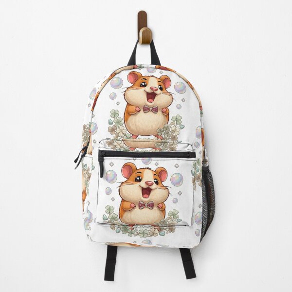 Item preview, Happy Dapper Hamster with Jewel Bowtie and Iridescent Bubbles designed and sold by Stickivo.