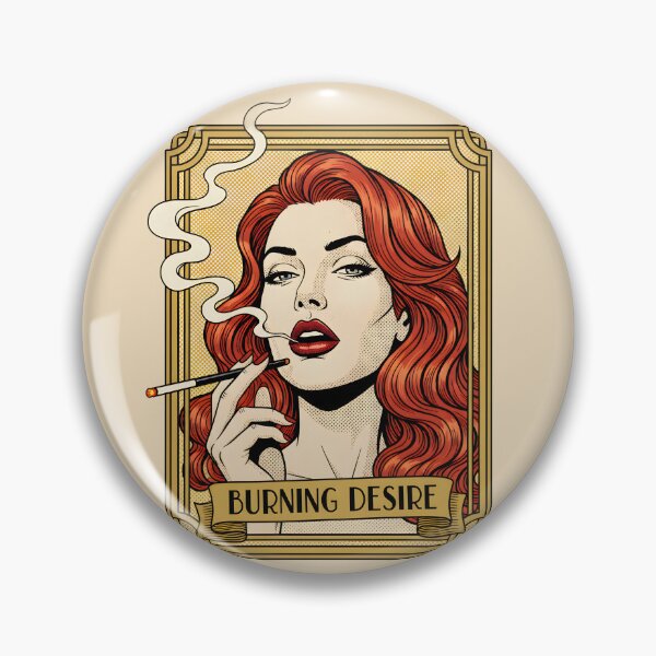 Item preview, Burning Desire Vintage Pop Art Redhead Smoking Design. designed and sold by Spark2Seduction.
