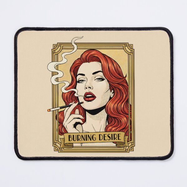 Item preview, Burning Desire Vintage Pop Art Redhead Smoking Design. designed and sold by Spark2Seduction.