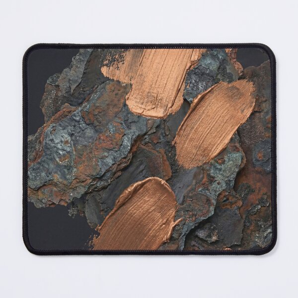 Item preview, Copper Brushstroke on Dark Stone – Modern Abstract Mineral Art designed and sold by Printpix.