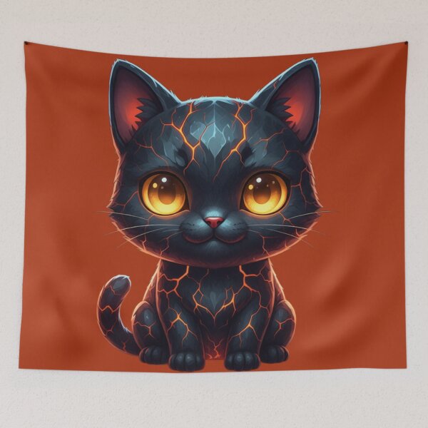 Item preview, Volcanic Cat – Lava Eyes Fantasy designed and sold by Ecosetereos.
