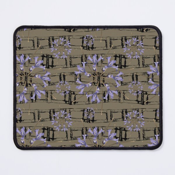 Aperçu de l'œuvre Premières fleurs de printemps radiales sur maillons horizontaux taupe et noir créée et vendue par Digitalmyth's Designs.