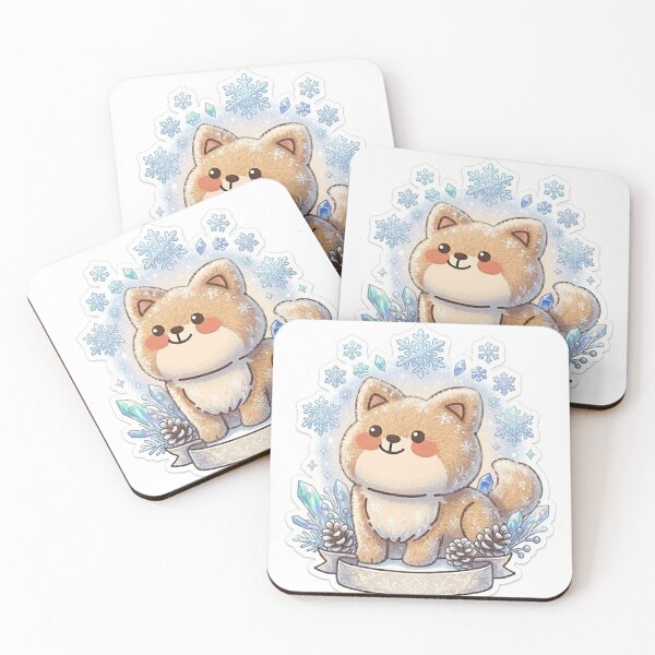 Item preview, Winter Wonderland Kawaii Pomeranian with Crystals and Snowflakes designed and sold by Stickivo.