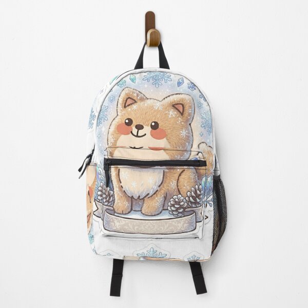Item preview, Winter Wonderland Kawaii Pomeranian with Crystals and Snowflakes designed and sold by Stickivo.