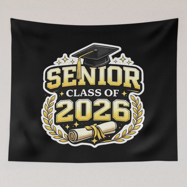 Item preview, Senior Class of 2026 Gold Graduation Design – Bold Grad Cap & Diploma Badge designed and sold by jglobal360.