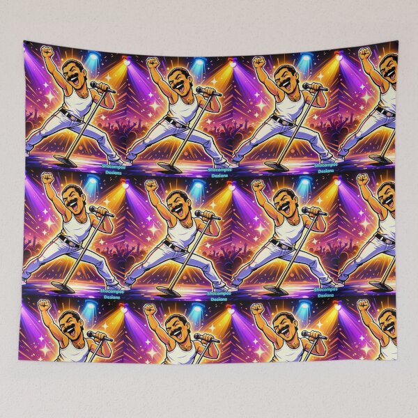 Item preview, Freddie Mercury Funny Comic Design – Humorous Rock Legend Parody Art designed and sold by SHOCAMPOS DESIGNS .