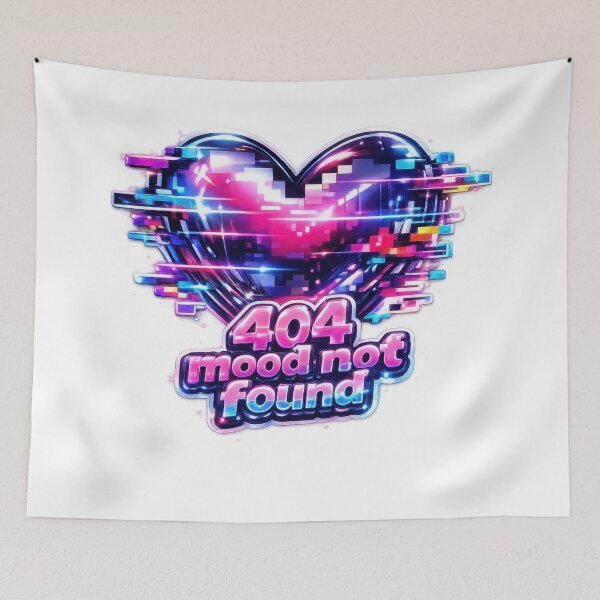Item preview, 404 Mood Not Found Glitch Heart Y2K  designed and sold by jgvisualarts.