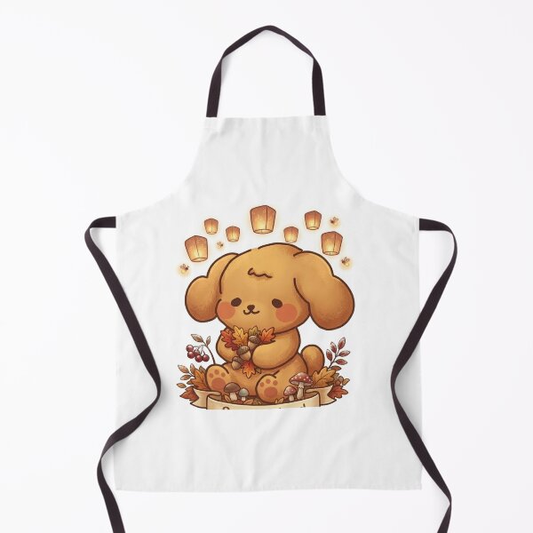 Item preview, Cozy Autumn Puppy with Floating Lanterns and Forest Harvest designed and sold by Stickivo.