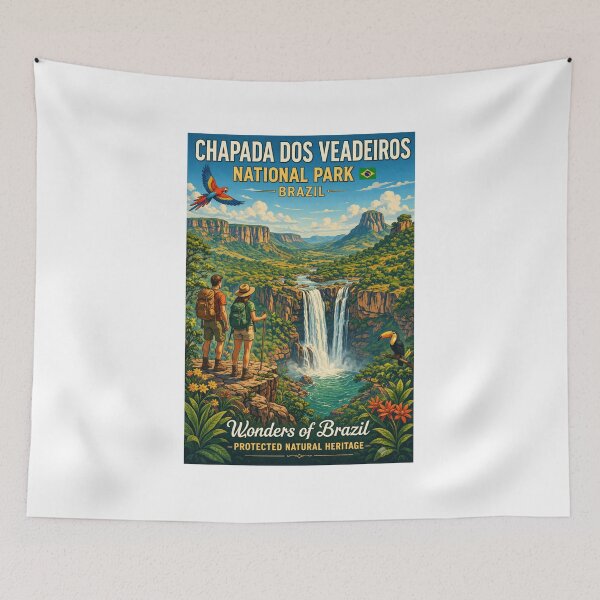 Item preview, Parque Nacional Chapada dos Veadeiros – Póster de viaje vintage designed and sold by ElartedeNoel.