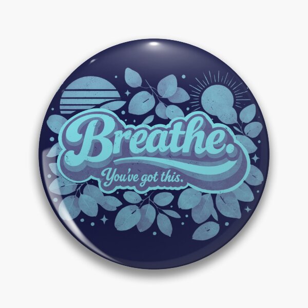 Item preview, Breathe You’ve Got This – Calm Blue Aesthetic Motivational Typography Design designed and sold by Turiva.