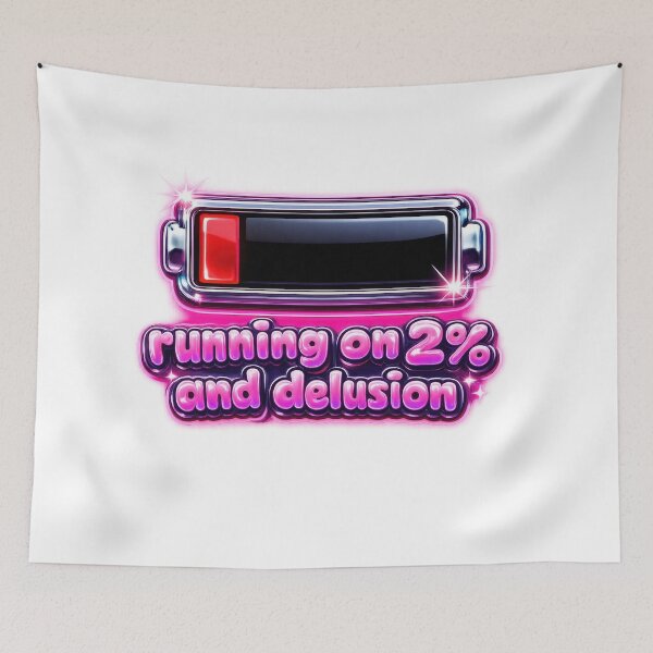 Item preview, Running on 2% and Delusion Low Battery Y2K  designed and sold by jgvisualarts.