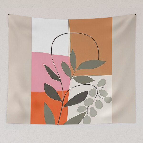 Item preview, Boho Caramel Hues, Pink, And Orange Abstract Leaves designed and sold by DEC02.