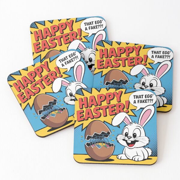 Item preview, Funny Easter Bunny Pop Art – Comic Style Egg Surprise designed and sold by SoftStyleStudio ⭐⭐⭐.