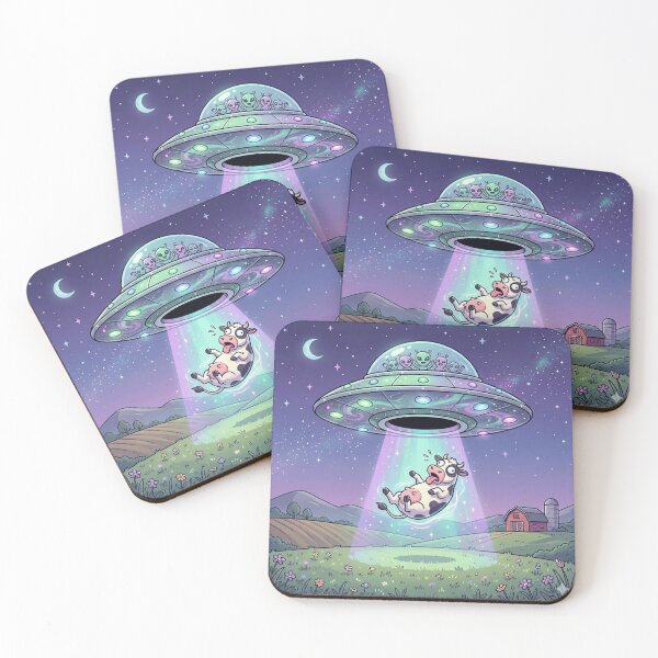 Item preview, Cow Abduction UFO Design – Funny Alien Aesthetic designed and sold by CosmicCutouts.