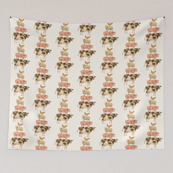 Item preview, Cute Farm Animals Stack Illustration designed and sold by Spring Things.